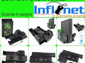 ESTACION DE CARGA Y VENTILADOR PARA CONSOLA XBOX ONE X Y CONTROLES SOPORTE 6 JUEGOS