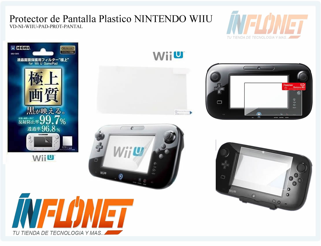 Protector de Pantalla Plastico para Game PAD de NINTENDO WIIU HS-WU004