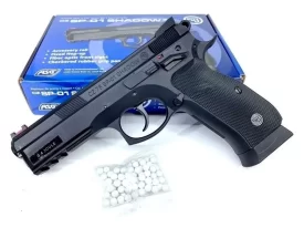PISTOLA DE RESORTE ASG CZ 75 SP-01 SHADOW POLIMERO AIRSOFT 6MM BALIN PLASTICO