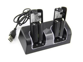 Estacion de Carga con 2 Baterias Control Nintendo Wii HS-WII008 2800mah Negro