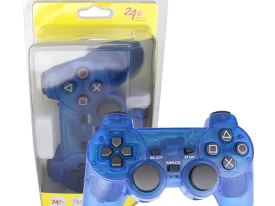 Control Inalambrico PS2 Nuevo 2.4Ghz Play Station 2 Color Azul Transparente HS-PII191