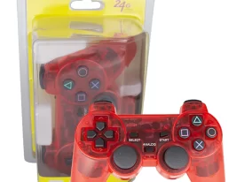 Control Inalambrico PS2 Nuevo 2.4Ghz Play Station 2 Color Rojo Transparente HS-PII191