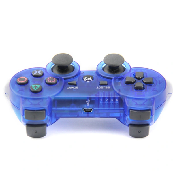 Control Inalambrico PS3 Recargable Diseño Azul Transparente HS-PS3173 - Image 3