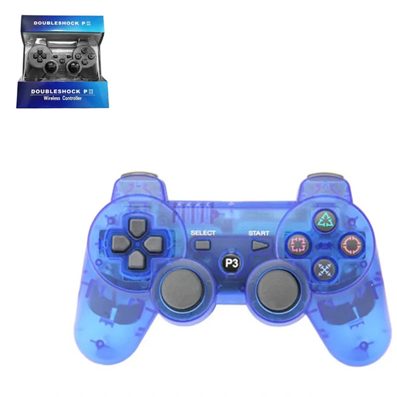 Control Inalambrico PS3 Recargable Diseño Azul Transparente HS-PS3173