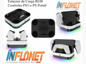 Estacion de Carga RGB 3 en 1 PS Portal y Controles PS5 HS-P5S042