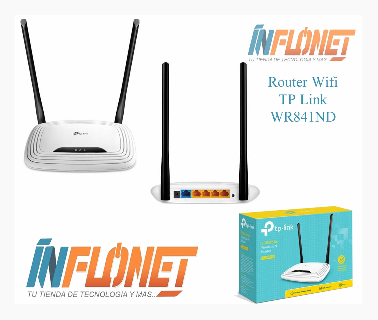 Router Wifi TP Link TL-WR841ND 2 Antenas 2.4ghz 4 Lan 1 Wan 300Mb
