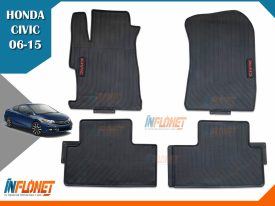 ALFOMBRAS DE HULE HONDA CIVIC 2006 A 2015 LETRA ROJA