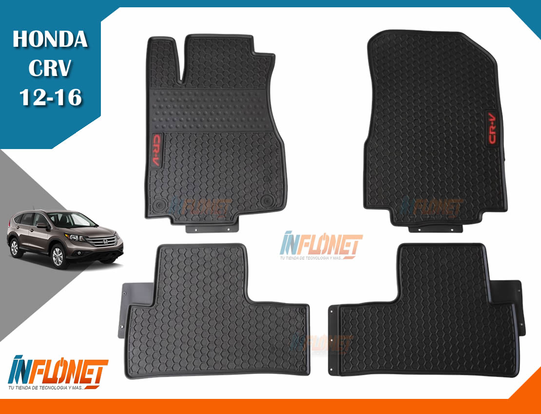 ALFOMBRAS DE HULE HONDA CRV 2012 A 2016 LETRA ROJA