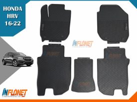 ALFOMBRAS DE HULE HONDA HRV 2016 A 2022 LETRA GRIS