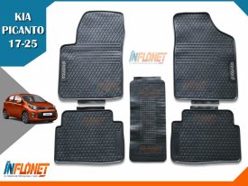 ALFOMBRAS DE HULE KIA PICANTO 2017 A 2025 LETRA GRIS