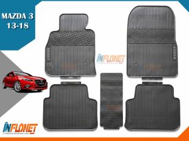 ALFOMBRAS DE HULE MAZDA 3 2014 A 2018 LETRA GRIS
