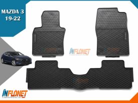 ALFOMBRAS DE HULE MAZDA 3 2019 A 2025 LETRA GRIS