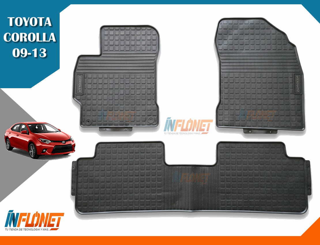 ALFOMBRAS DE HULE TOYOTA COROLLA 2009 A 2013 LETRA GRIS