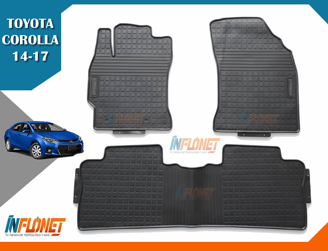 ALFOMBRAS DE HULE TOYOTA COROLLA 2014 A 2017 LETRA GRIS