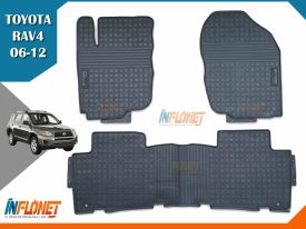 ALFOMBRAS DE HULE TOYOTA RAV4 2006 A 2012 LETRA GRIS