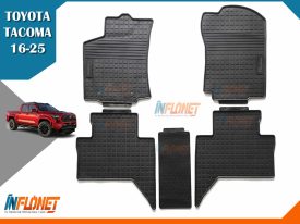 ALFOMBRAS DE HULE TOYOTA TACOMA 2016 A 2025 LETRA GRIS
