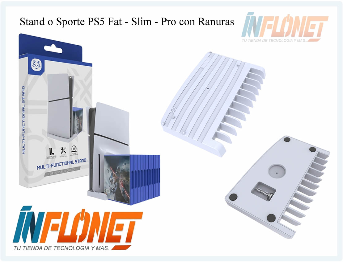 Soporte o Stand Vertical para PS5 Fat - Slim - Pro HS-P5S001 Plastico