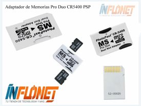 Adaptador de Memoria MS Pro Duo PSP Fat o Slim para 2 micro SD HS-CR010 hasta 32GB