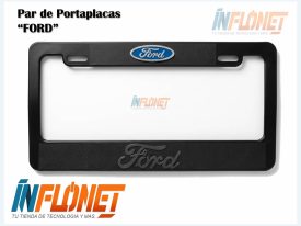 Par de portaplacas para carros ford color negro con logotipos oficiales Inflonet Guatemala