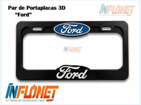 Par de portaplacas 3d carros ford con logotipos oficiales Inflonet Guatemala
