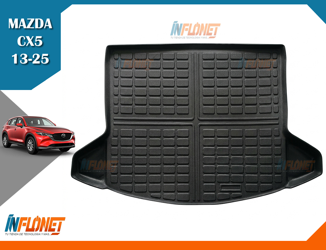 Alfombra de carga TPO para baúl de Mazda CX5 modelos 2013, 2014, 2015, 2016, 2017, 2018, 2019, 2020, 2021, 2022, 2023, 2024, 2025 ajuste personalizado Inflonet