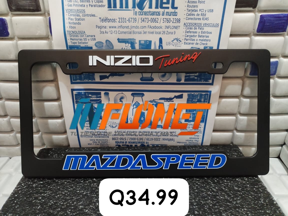 Par de portaplacas 3d carros mazda speed Inizio Tuning Inflonet Guatemala