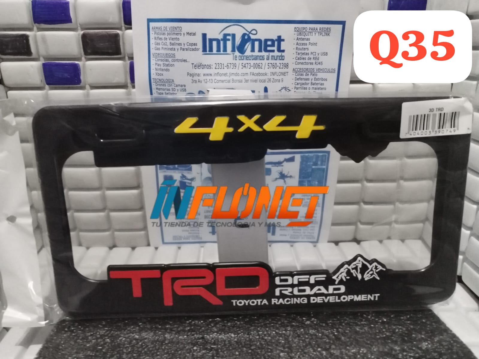 Par de portaplacas 3d carros toyota trd 4x4 off road Inflonet Guatemala