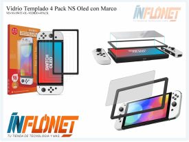Vidrio Templado Compatible para Nintendo Switch OLED HS-SWL139 4 Pack