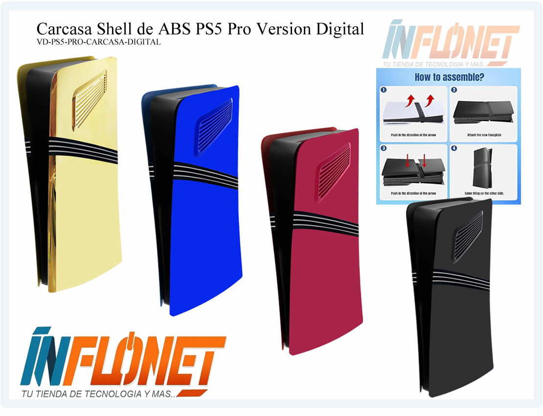Carcasa Shell o Cubierta de ABS para PS5 Pro Digital HS-P5R006
