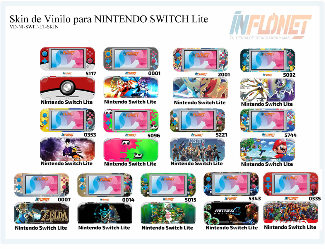 Skin o Calcomania de Vinilo Compatible con Nintendo SWITCH Lite