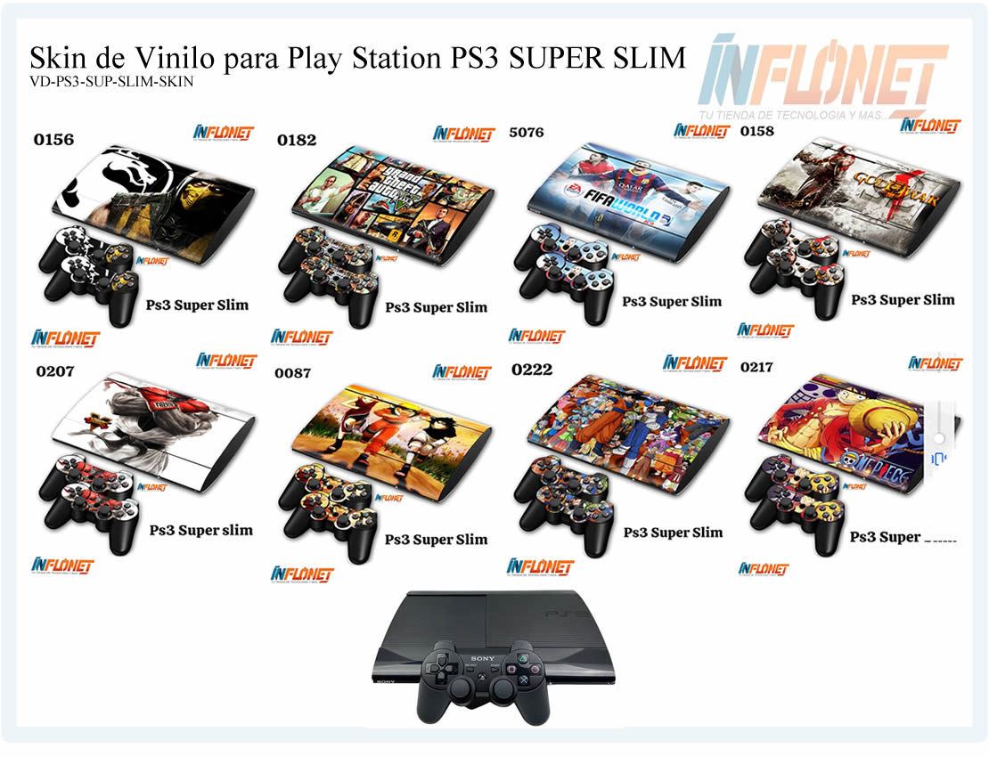 Skin o Calcomania de Vinilo Compatible con PS3 Super Slim