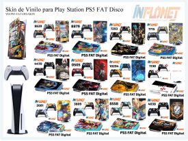 Skin o Calcomania de Vinilo Compatible con Play Station PS5 Fat Version Disco