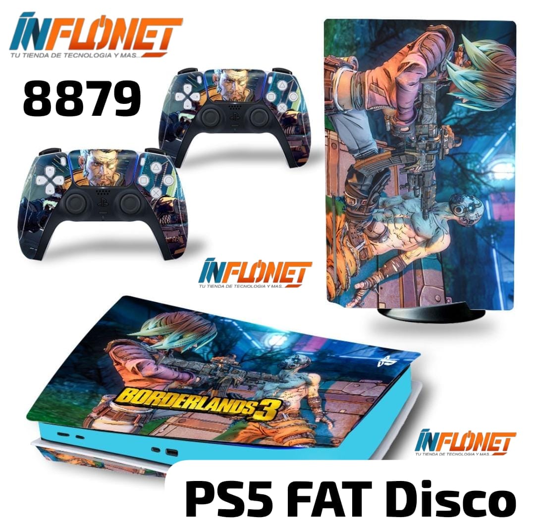 Skin o Calcomania de Vinilo Compatible con Play Station PS5 Fat Version Disco - Image 12