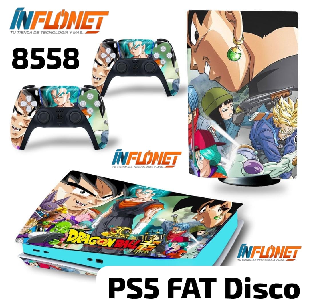 Skin o Calcomania de Vinilo Compatible con Play Station PS5 Fat Version Disco - Image 8
