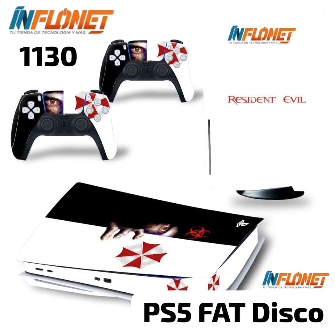 Skin o Calcomania de Vinilo Compatible con Play Station PS5 Fat Version Disco - Image 4