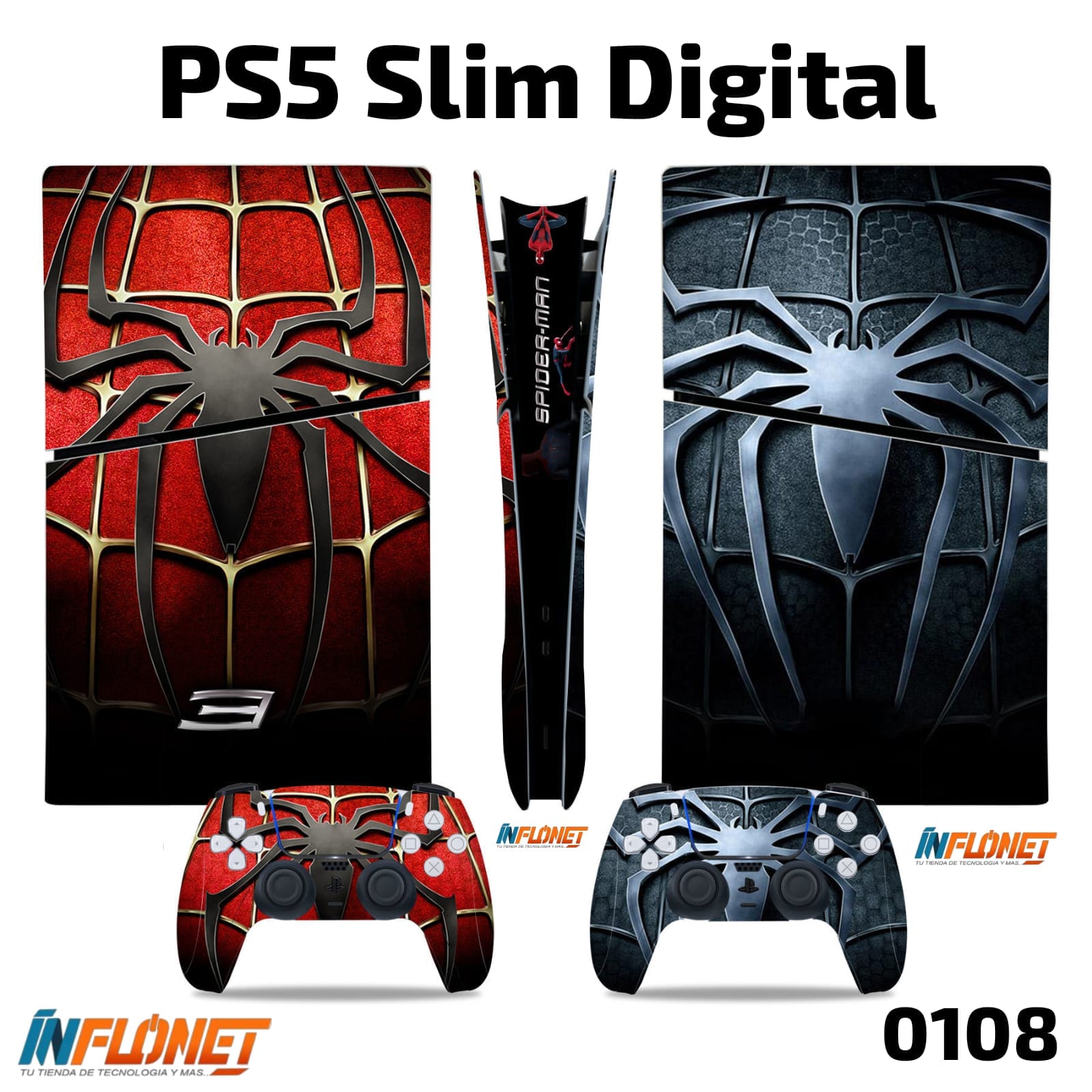 Skin o Calcomania de Vinilo Compatible con Play Station PS5 Slim Digital - Image 9