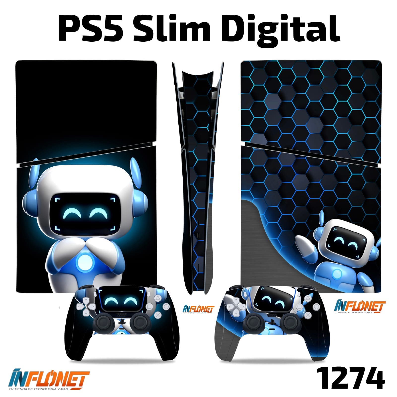 Skin o Calcomania de Vinilo Compatible con Play Station PS5 Slim Digital - Image 11