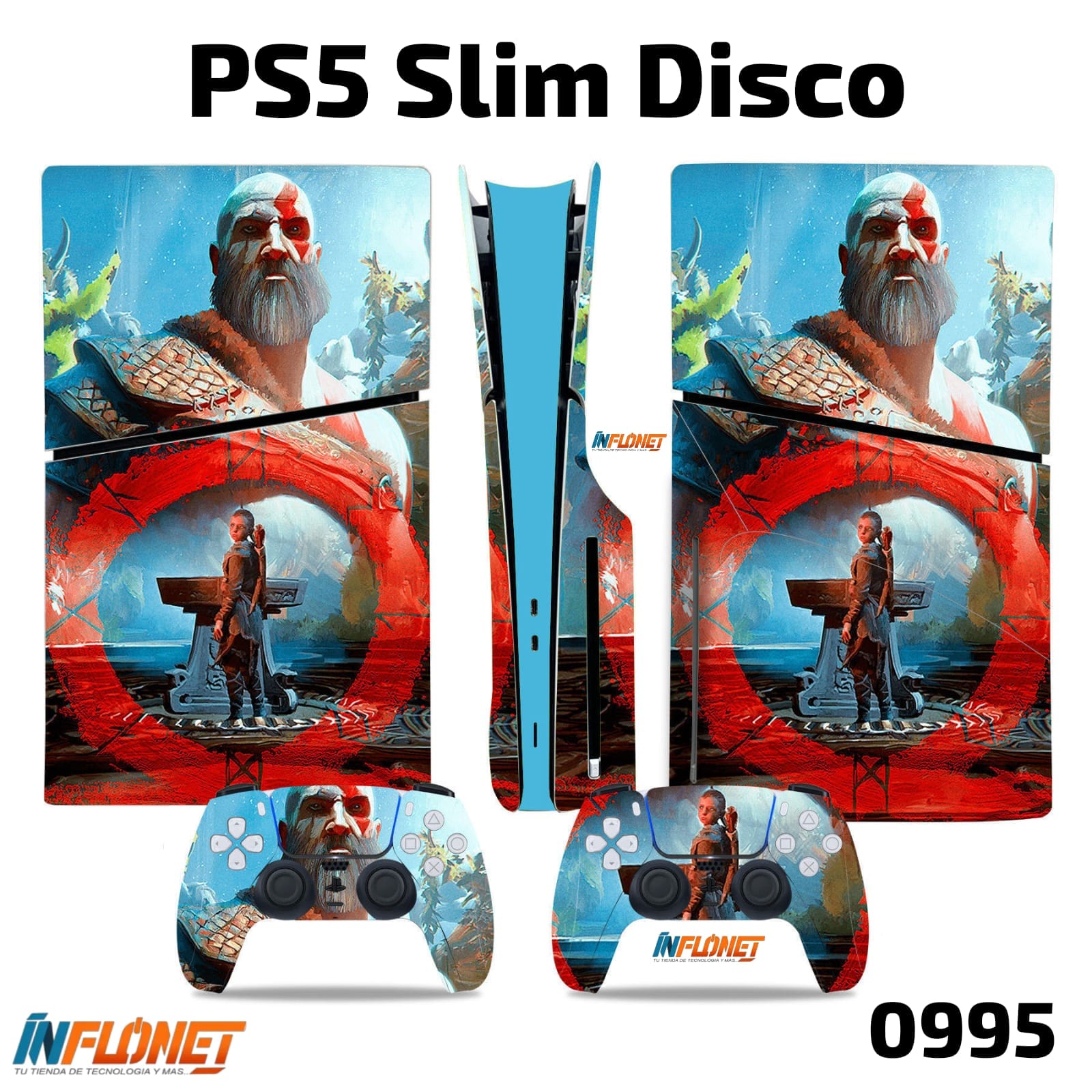 Skin o Calcomania de Vinilo Compatible con Play Station PS5 Slim Disco - Image 6