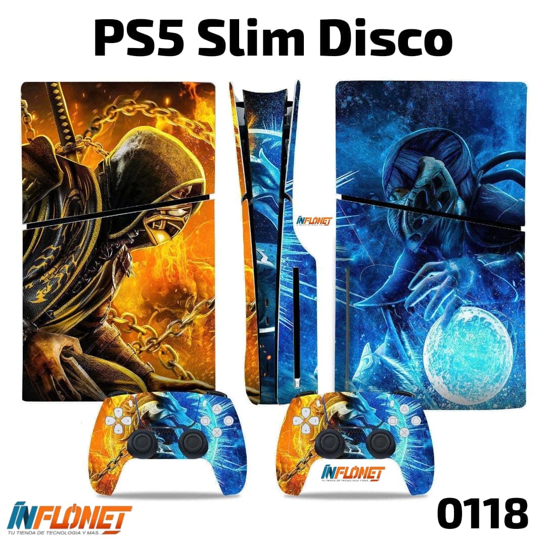 Skin o Calcomania de Vinilo Compatible con Play Station PS5 Slim Disco - Image 14