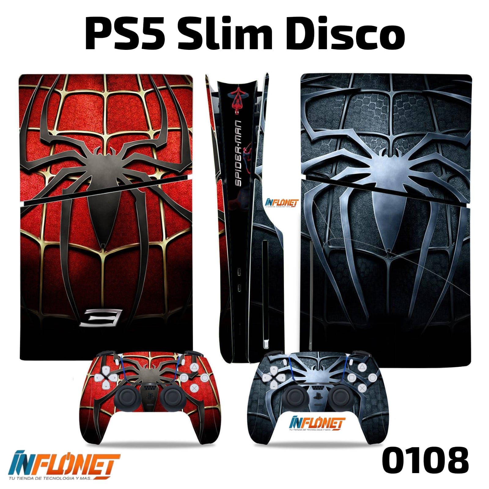Skin o Calcomania de Vinilo Compatible con Play Station PS5 Slim Disco - Image 19