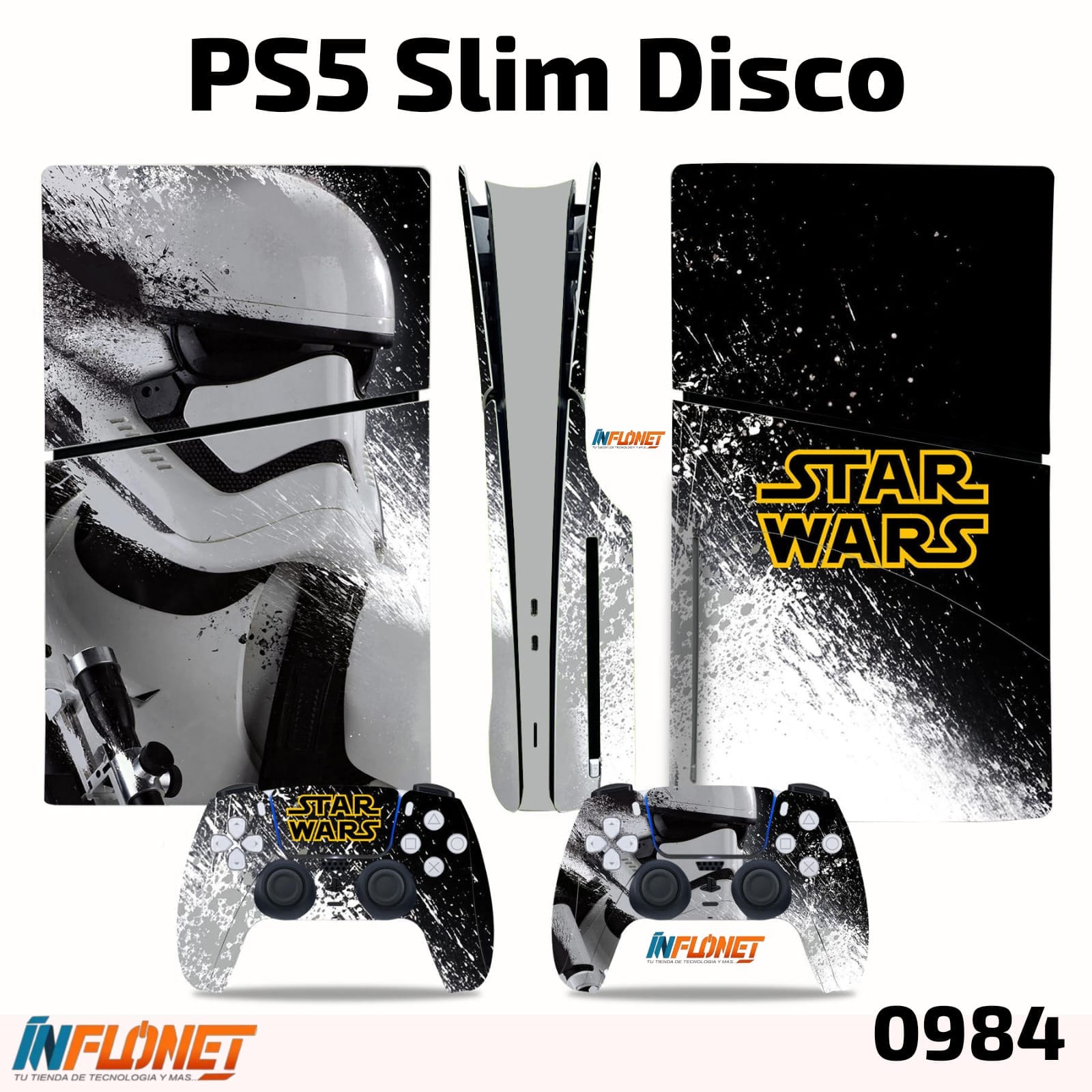 Skin o Calcomania de Vinilo Compatible con Play Station PS5 Slim Disco - Image 27