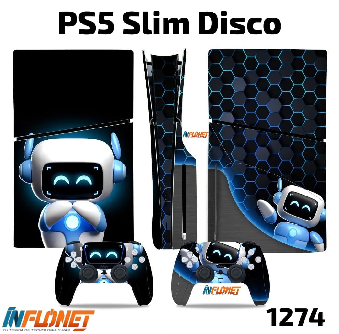 Skin o Calcomania de Vinilo Compatible con Play Station PS5 Slim Disco - Image 13