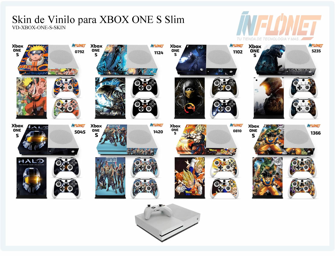 Skin o Calcomania de Vinilo Compatible con XBOX ONE S Slim