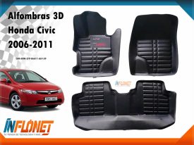 alfombras de bandeja 3d tpu honda civic Compatible con los Años 2006, 2007, 2008, 2009, 2010, 2011 - Inflonet Guatemala