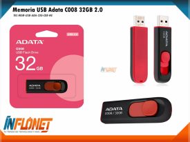 Memoria USB 32 GB ADATA C008 Negro-Rojo 2.0 Plastica
